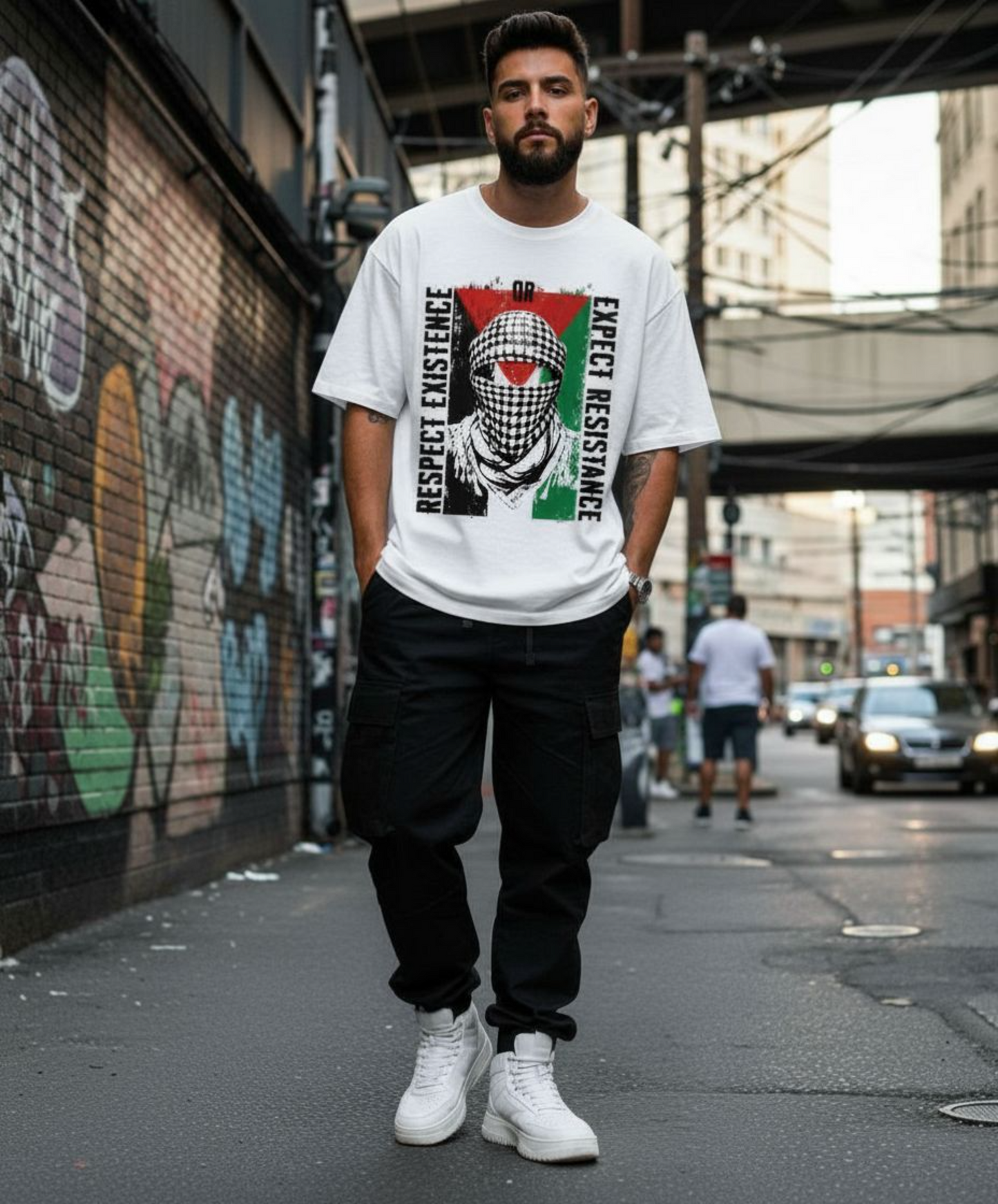 Keffiyeh Flag Oversized Graphic Tee