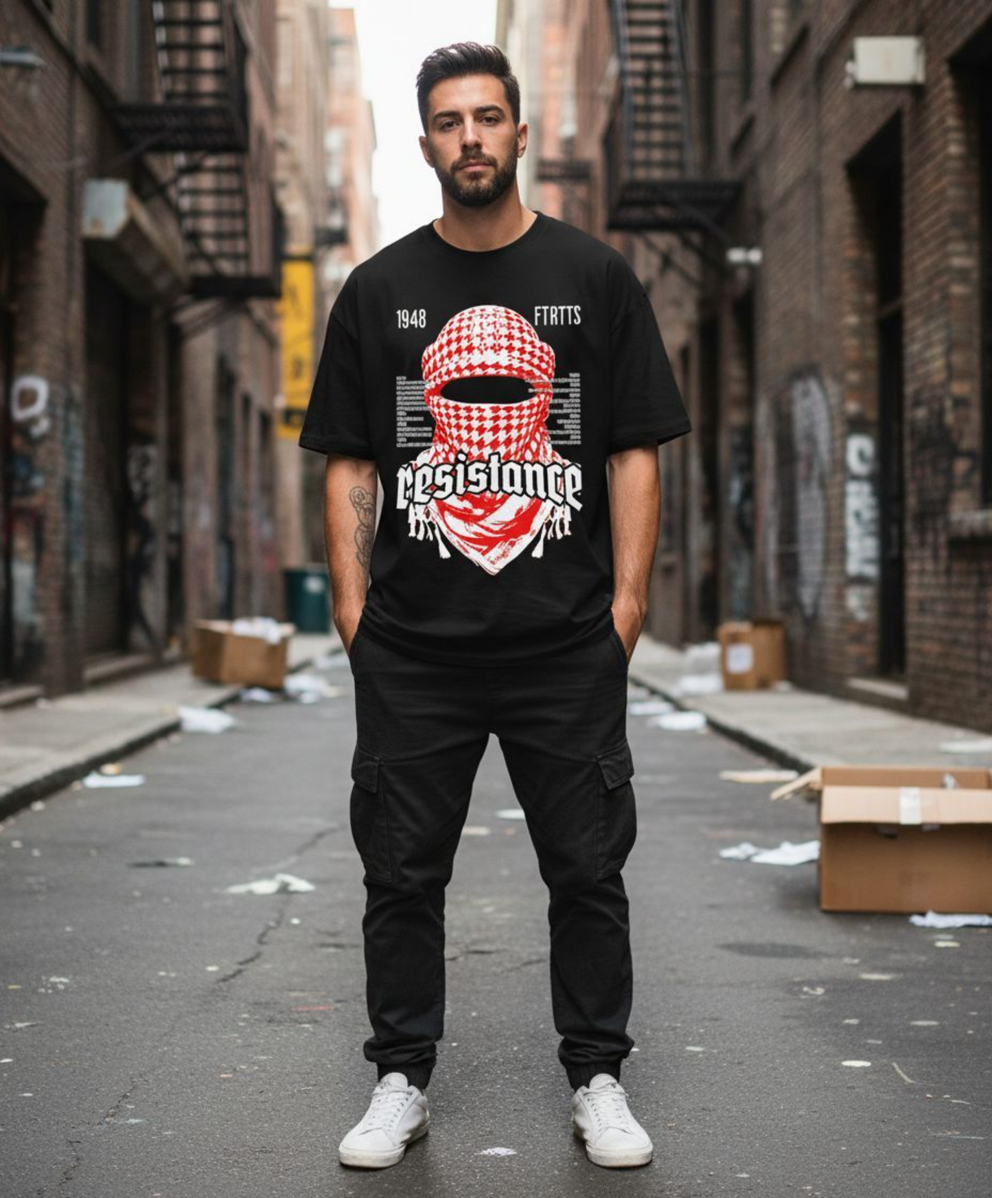 1948 Black Oversized Graphic Tee