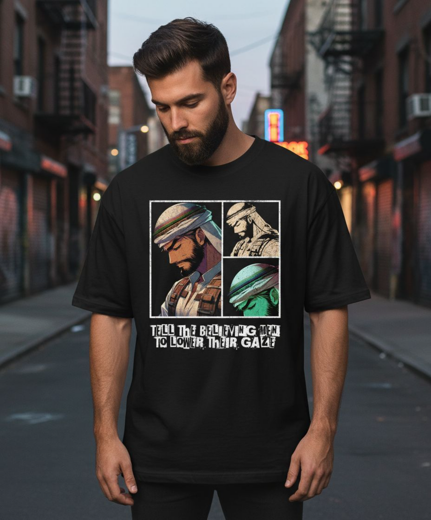 Lower Your Gaze Oversized Graphic Tee